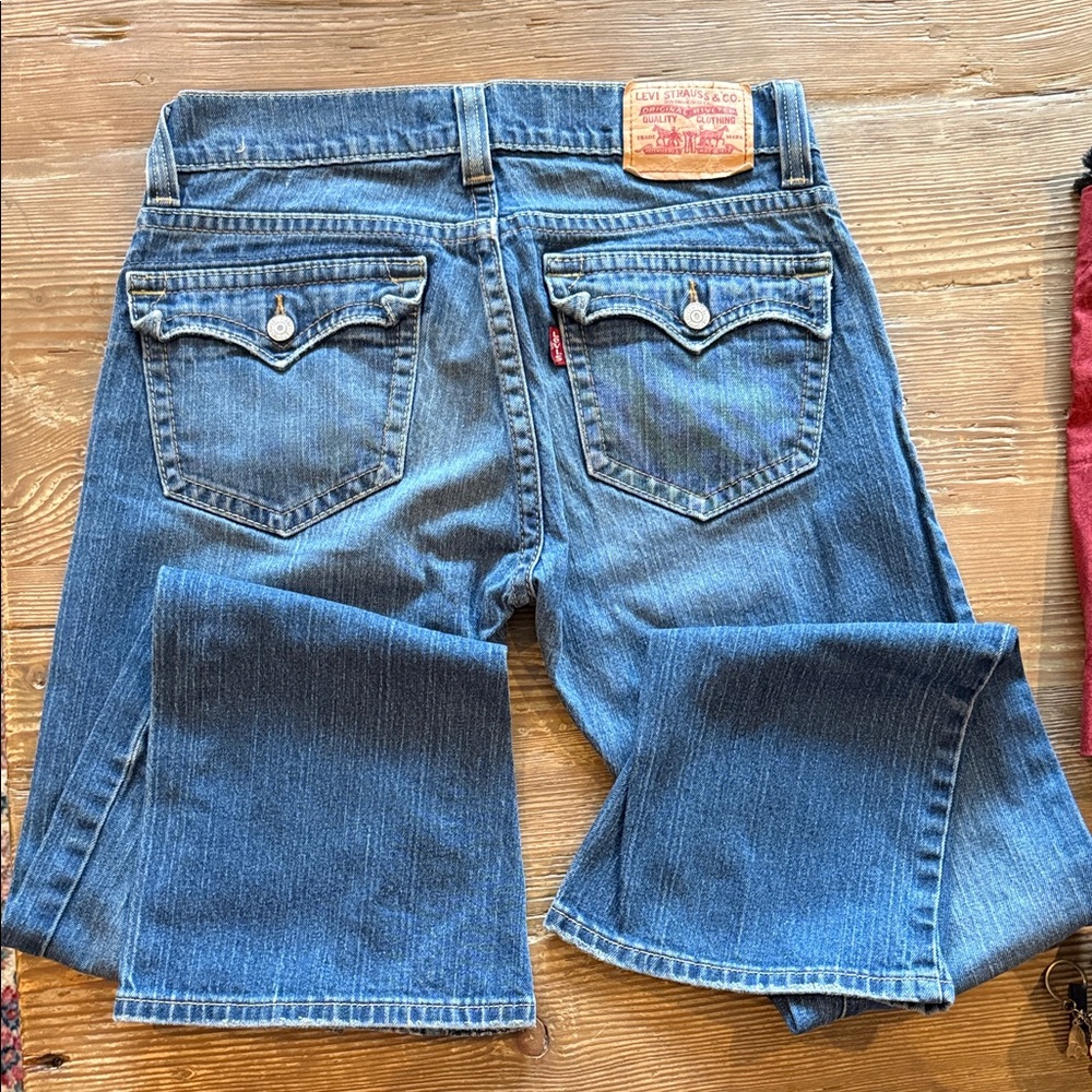 Levi's 542 low rise Blue Flare Leg blue Jeans - Picture 3 of 5